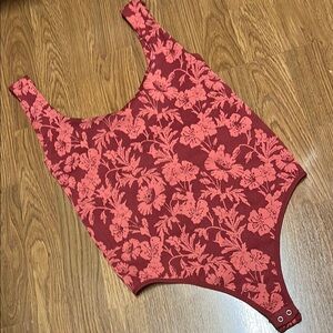 Floral Red Bodysuit Free People